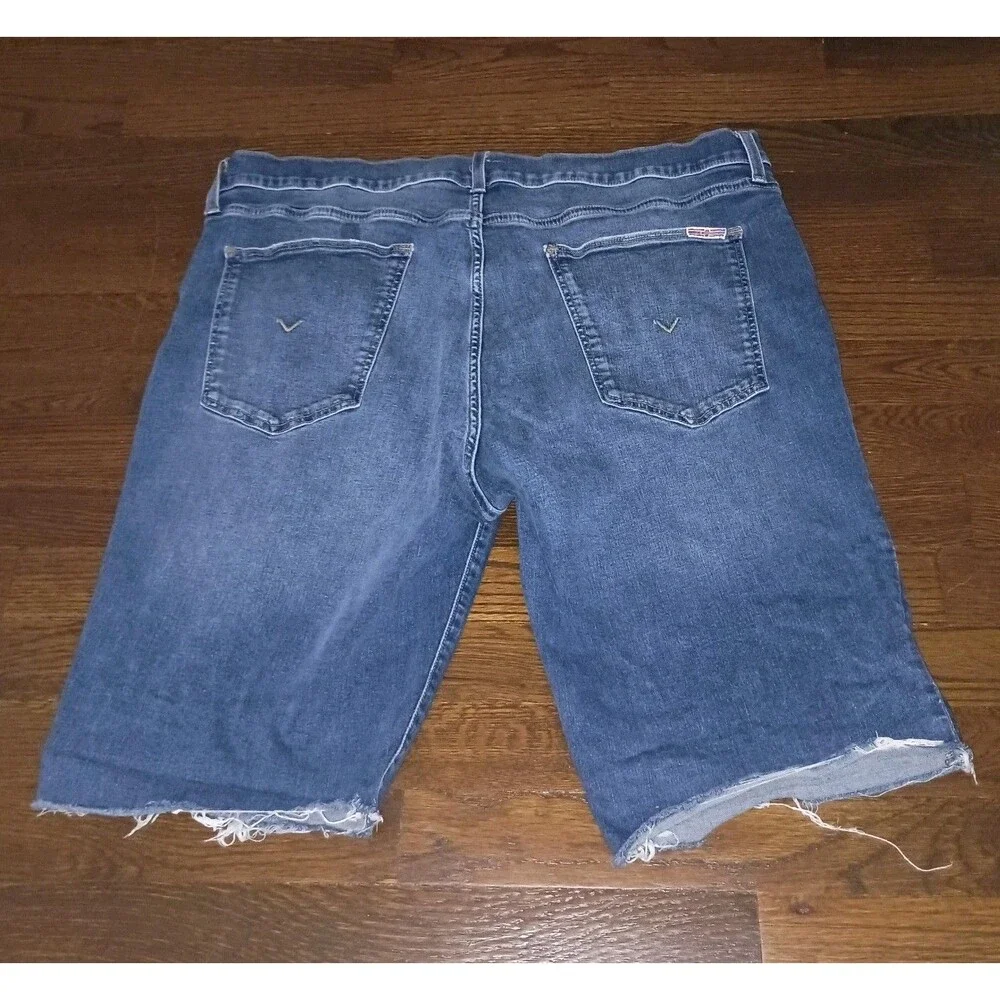 Hudson Zane Jean Shorts Mens 38x10 Stretch Cotton Blend Denim Cutoff Distressed